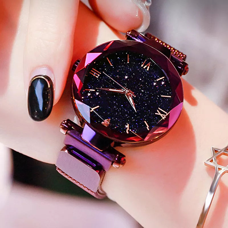 Reloj Mujer Luxury Starry Sky Women Watches Magnetic Mesh Belt Band Watch Women's Fashion Dress Wristwatch Zegarek Damski