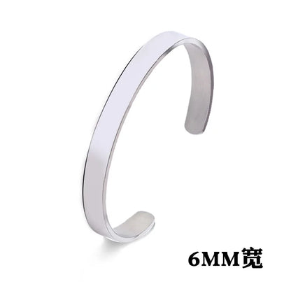 New Classic Simple Men Bracelet Open Adjustable Glossy Stainless Steel Bracelet BR1133