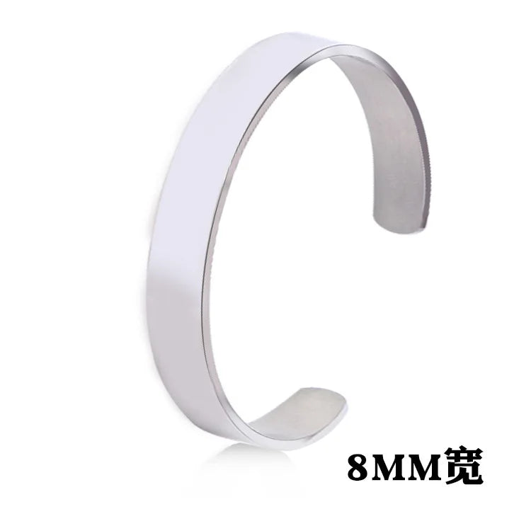 New Classic Simple Men Bracelet Open Adjustable Glossy Stainless Steel Bracelet BR1133