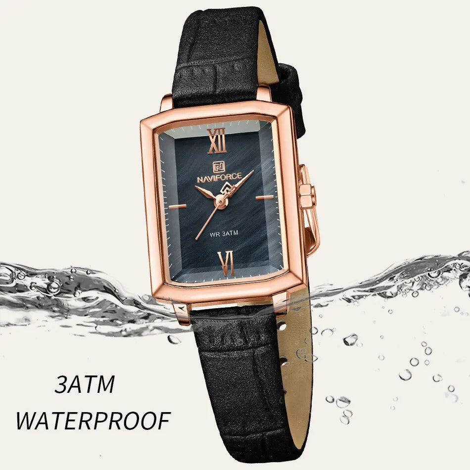 NAVIFORCE Brand Luxury Fashion Quartz Watch Waterproof Ladies Clock Microfibe Band Casual Wristwatch for Women Relogio Feminino