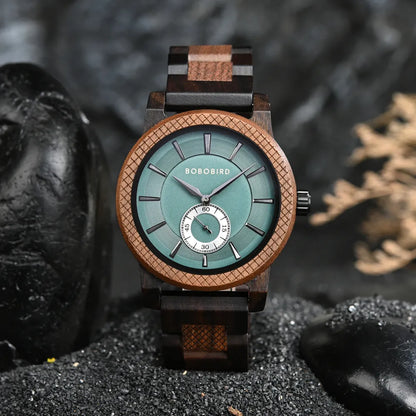 Wood Watch BOBOBIRD Top New Men's Quartz Wristwatch Fashion Business Clock Engraved Watches Custom Logo Great Birthday Gift Box