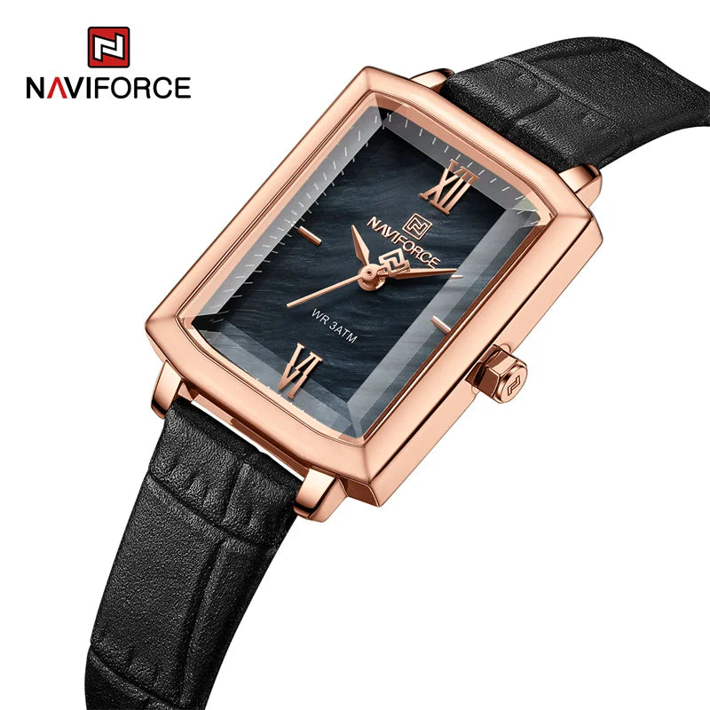 NAVIFORCE Brand Luxury Fashion Quartz Watch Waterproof Ladies Clock Microfibe Band Casual Wristwatch for Women Relogio Feminino