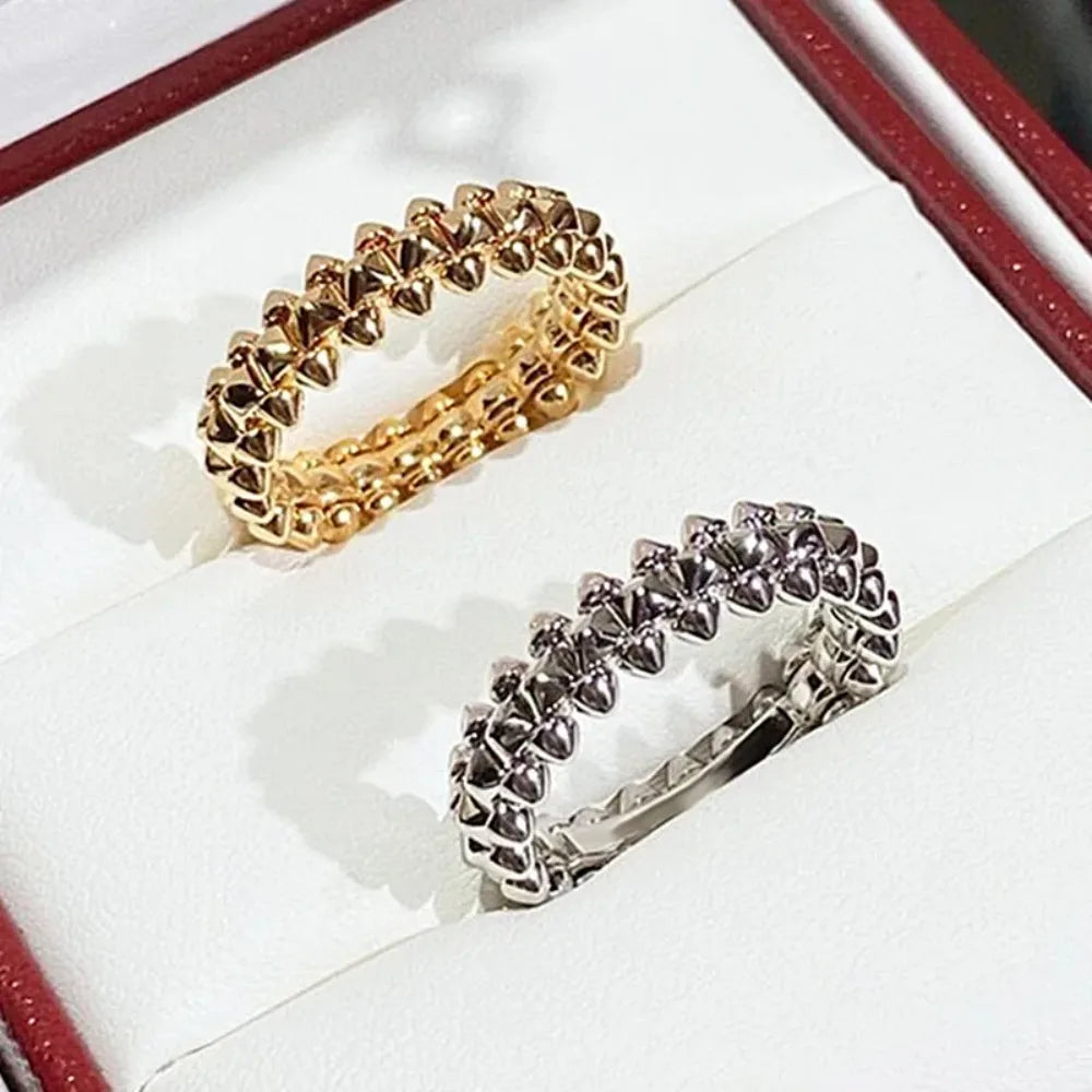 18 K Gold Original Certified Rivet Rings for Women and Men Couples Love Fashion Classic Punk Party Gift Luxury Brand Jewelry