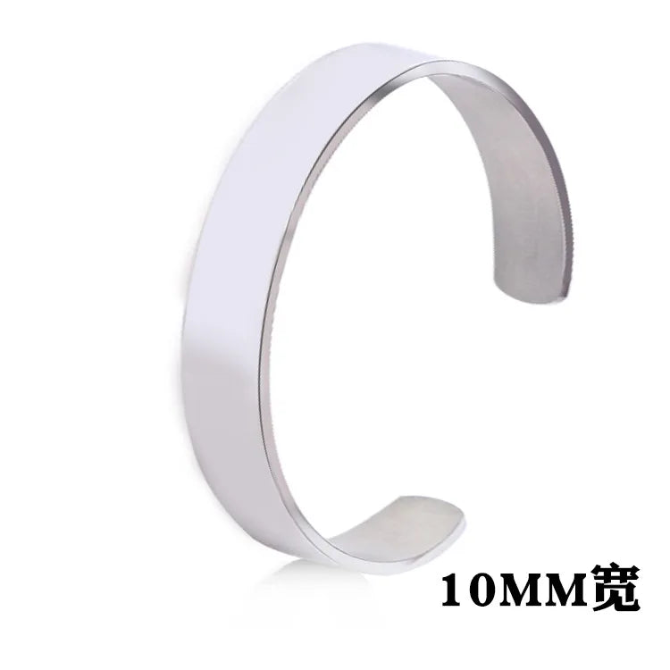 New Classic Simple Men Bracelet Open Adjustable Glossy Stainless Steel Bracelet BR1133