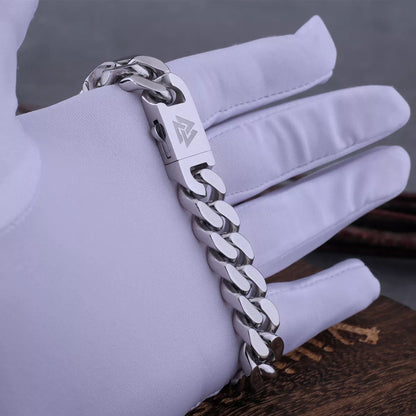 Viking Cast Cuban Chain Men's Bracelet Stainless Steel Fine Polished Chain Four Sides Cut Boyfriend Gift Wholesale