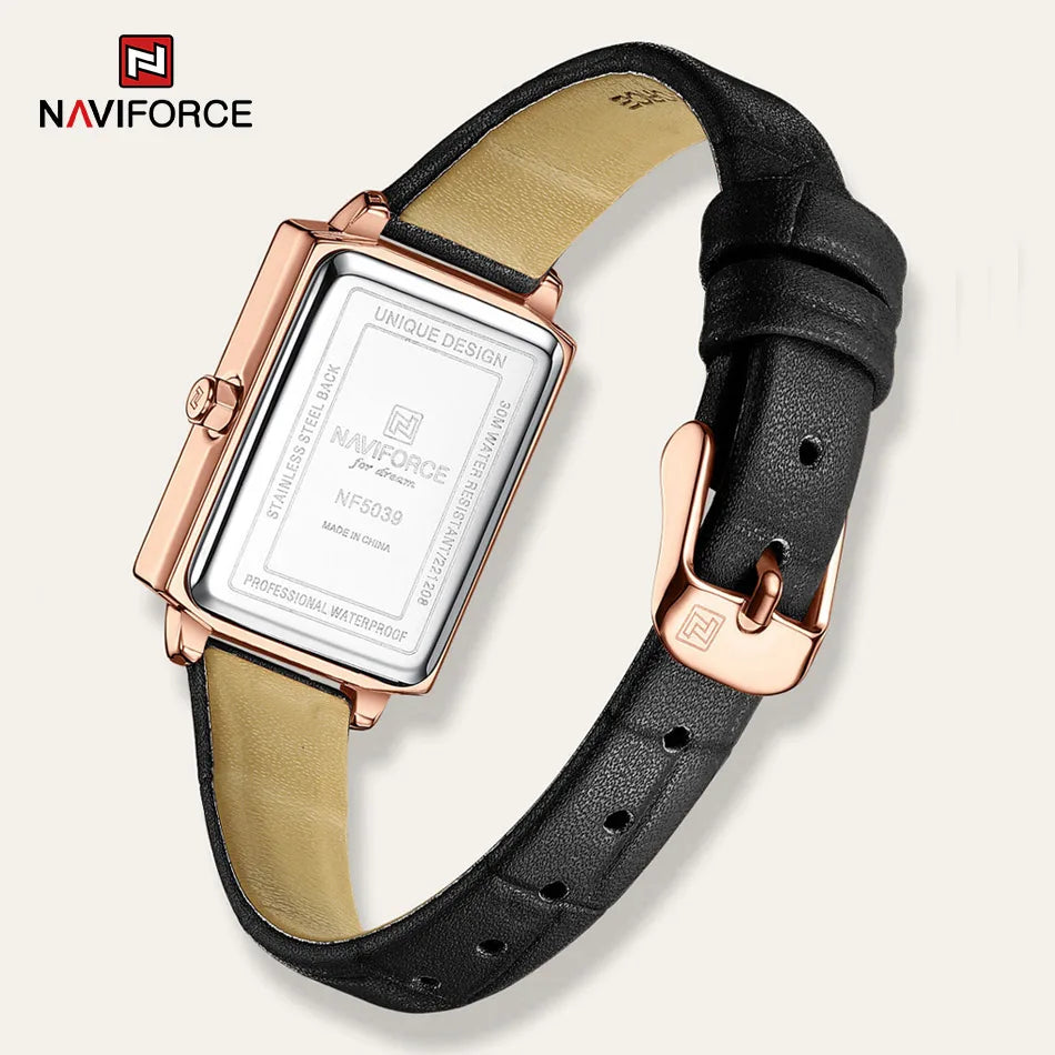 NAVIFORCE Brand Luxury Fashion Quartz Watch Waterproof Ladies Clock Microfibe Band Casual Wristwatch for Women Relogio Feminino