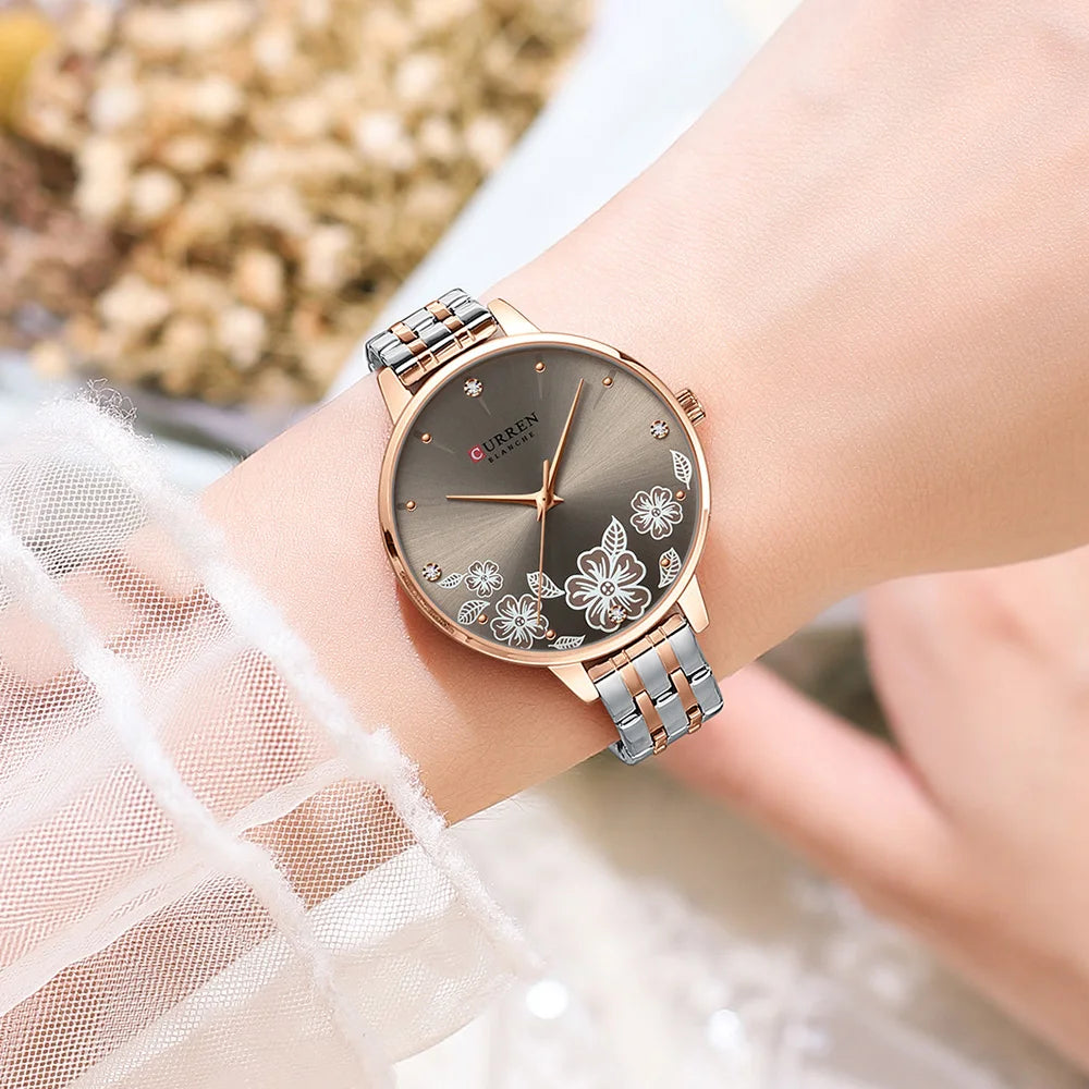 CURREN Brand Fashion Women Watches Stainless Steel Ultra Thin Quartz Watch Woman Romantic Clock Women's Watches Montre Femme