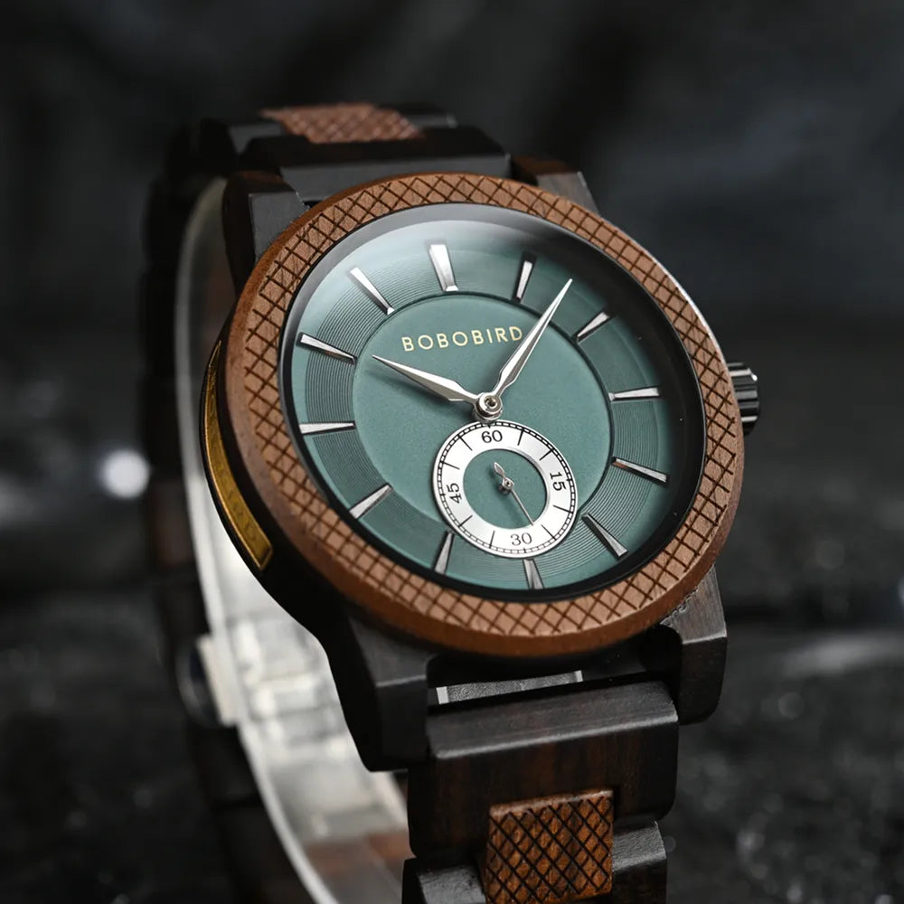 Wood Watch BOBOBIRD Top New Men's Quartz Wristwatch Fashion Business Clock Engraved Watches Custom Logo Great Birthday Gift Box